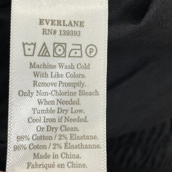 Everlane The Easy Chino Straight Leg High Waist Comfort Cotton Pant Black 2 - Picture 8 of 10